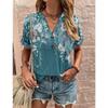 Maglietta da donna, maglietta estiva con scollo a V per donna, moda quotidiana, manica corta, casual, stampa 3D, abbigliamento femminile
