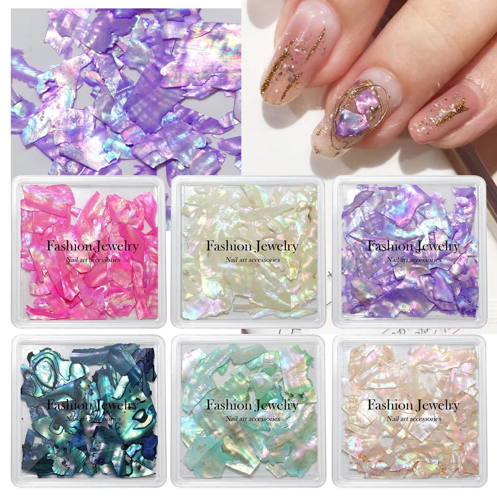 Nail Art Shell Slices Accessories Tools Thin Abalone Mica Slices Shredded Color Aurora Symphony Pearl Shell Slices