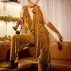 INCERUN Men Lacing Neck Sleeveless Solid Velvet Party Long Rompers Jumpsuits