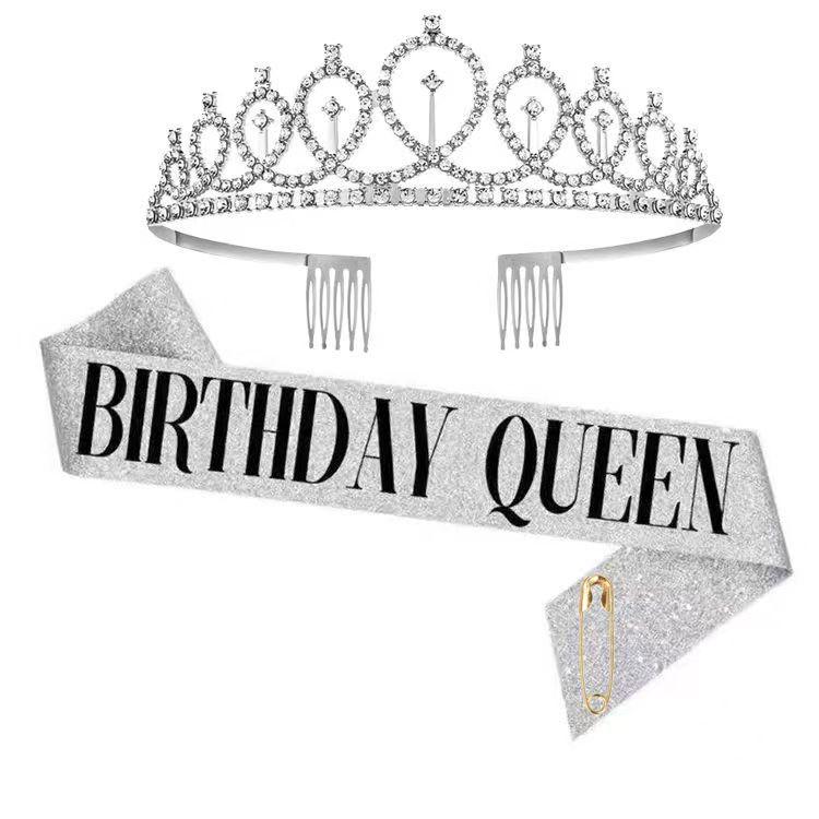 European and American Birthday Crown Headband Hairpin - "Happy Birthday"