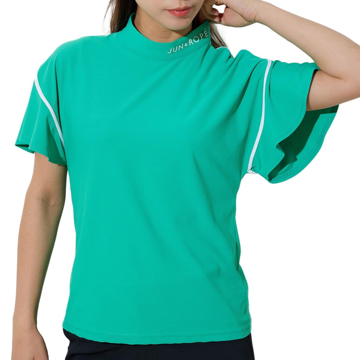 

Jun Rope Flared Green & Women s UV-Resistant, Moisture-Wicking, Quick-Drying Eco-Waffle Short-Sleeve Pullover, (30)