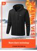 Men's Heated Zip-Up Hoodie – Heat-Generating, Sport Casual, Solid Color Cardigan.
