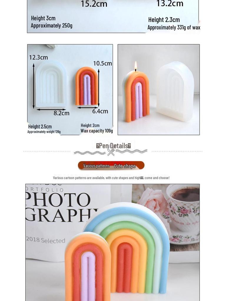 Geometrische Bogenbrücke Kerzenform - Silikon Koreanischer Schmuck