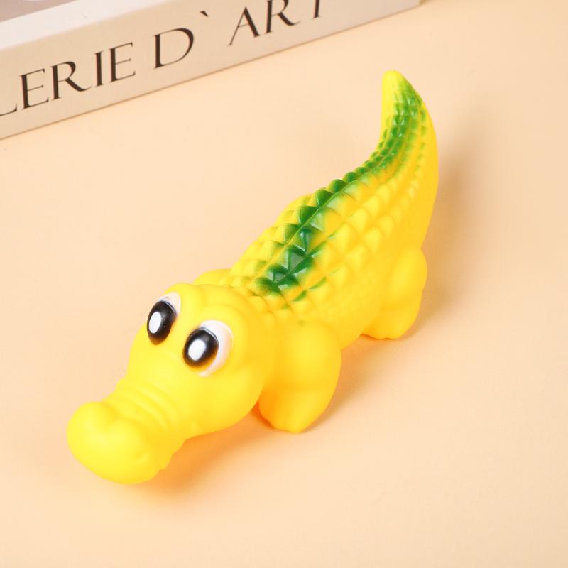 Quietschendes Gummi-Krokodil Hundespielzeug - Langlebiges Kau- und Spiel-Haustierspielzeug für Hunde, Lustiges Tierdesign für interaktive Spiele