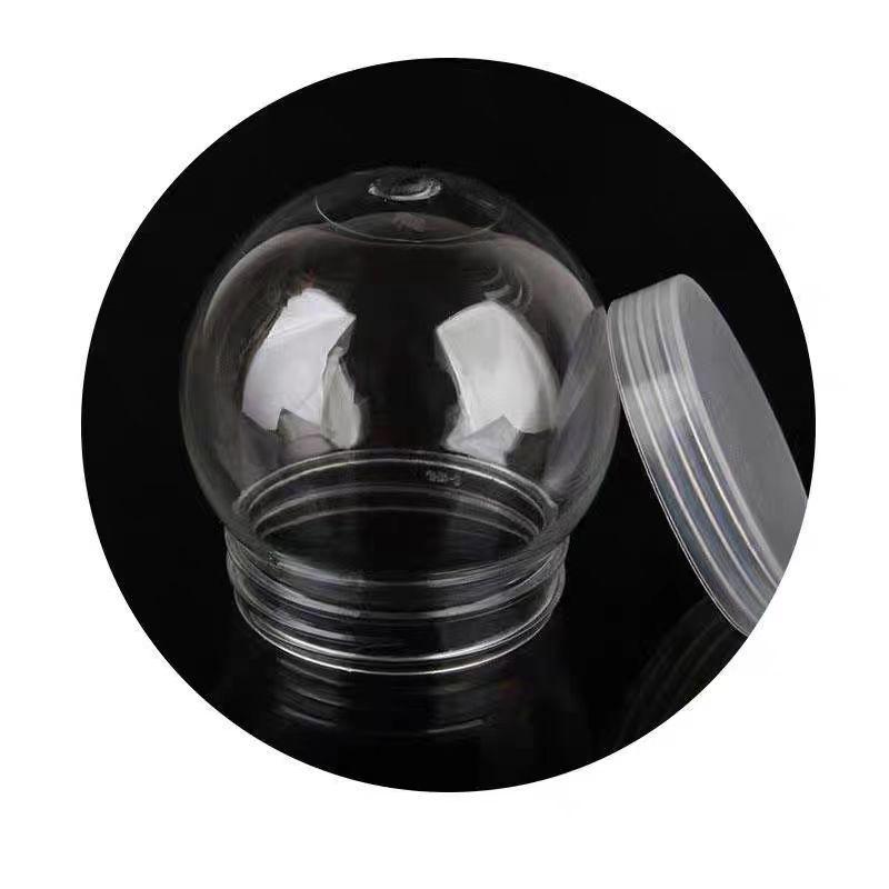 10Pcs 140ml Round Plastic Can Bulb Type Transparent Can Crystal Mud Plastic Can Plastic Bottle