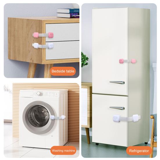 6Pcs Child Proof Drawer Lock Self-Adhesive Baby Proofing Refrigerator Oven Dishwasher Cabinet Cupboard Lock Kids Safety Freezer Door Latch Lock