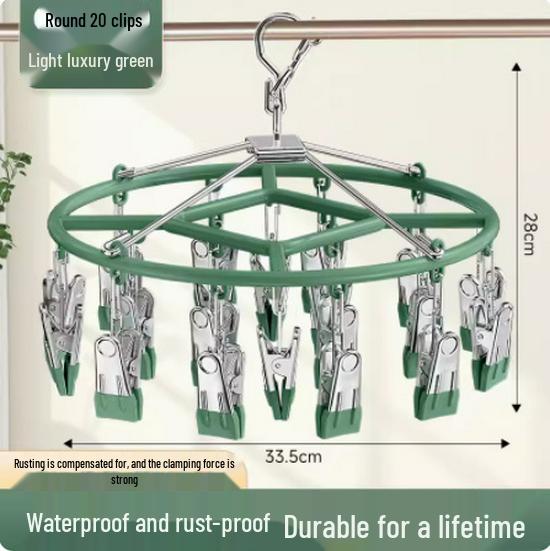Aluminum Alloy Multi-Clip Drying Rack for Socks and Underwear