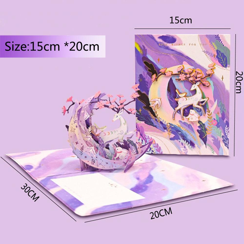 New Romantic Style 3D Pop-up Greeting Card For Birthday Christmas Postcard Party Wedding Decoration Colorful Creative Kids Gifts