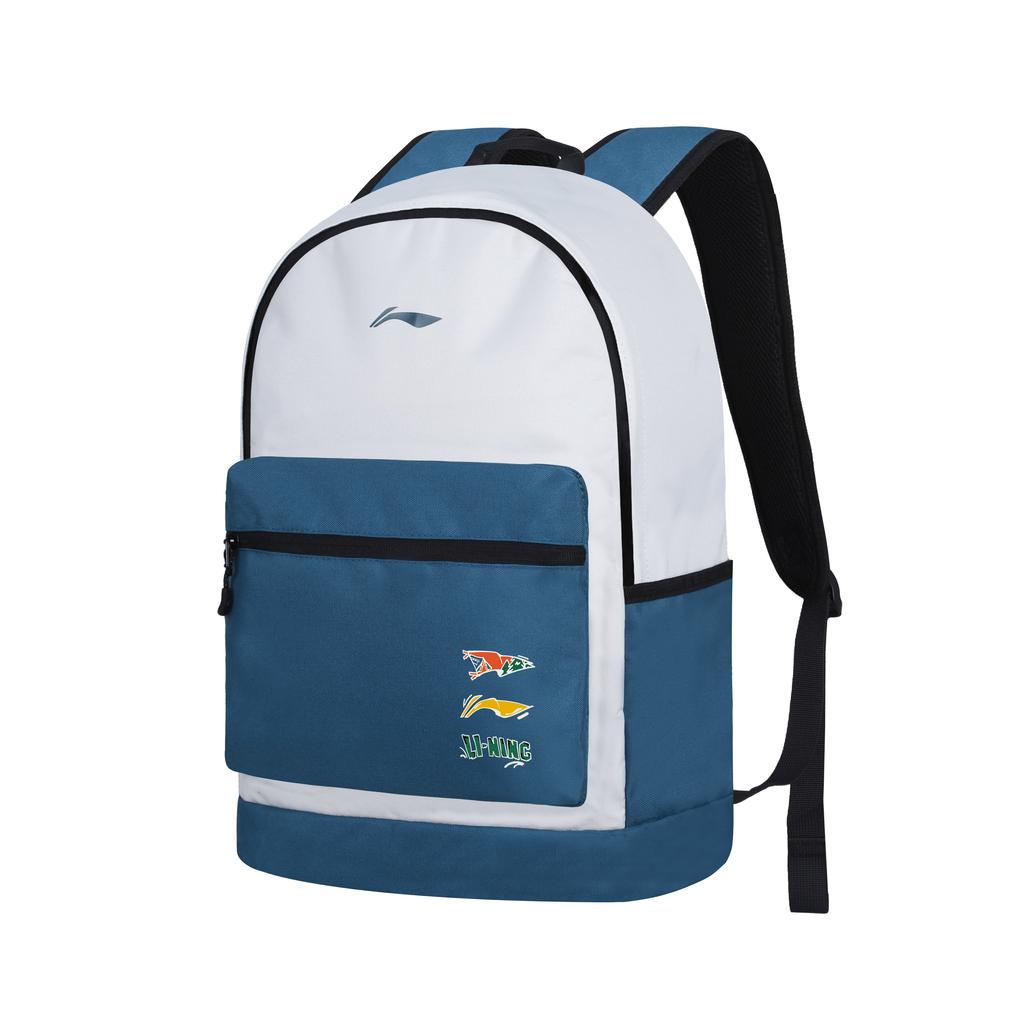 Li Ning Polyester Backpack Regular Unisex Blue White YBSU167-5A6