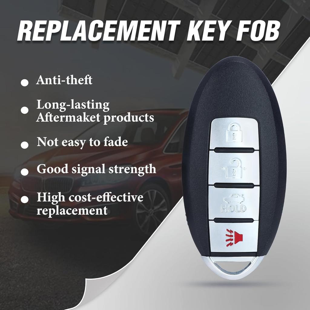 Keyless Entry Remote Smart Proximity Key Fob Replacement 4-Button for Nissan Maxima 2007-2008 for Sentra 2007-2012 CWTWBU735 285E3-EW81D 285E3-EW82D