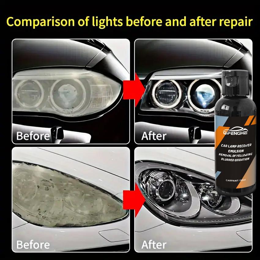 Autoscheinwerfer-Reparaturset – Kristallklare Beschichtung zur Reparatur von Oxidation, Vergilbung und Kratzern
