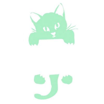 Adesivo Luminoso Gatto Decalcomania da Parete per Camera da Letto Soggiorno Decorazione Interruttore Luce Domestico