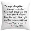 1pc Heartfelt 18x18 Inch Cushion Cover for Daughters - Love You Forever Design