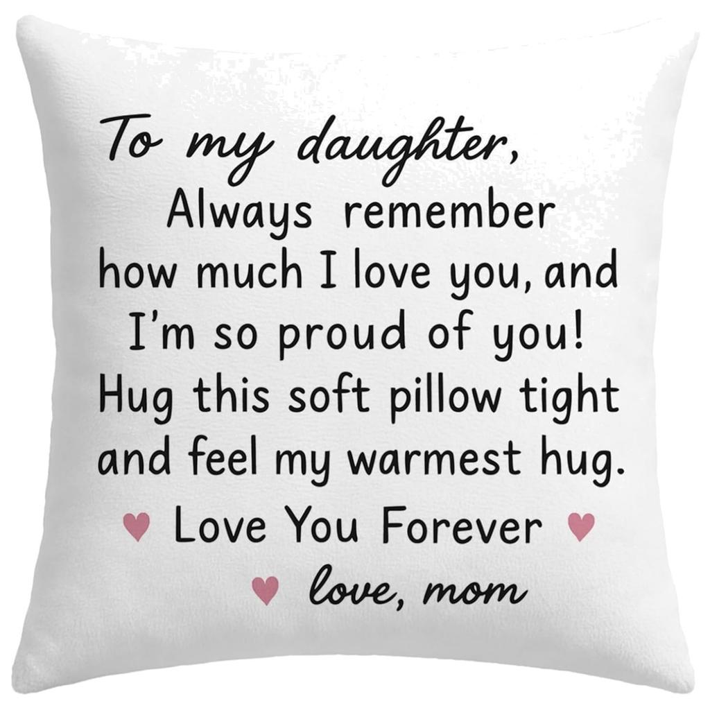1pc Heartfelt 18x18 Inch Cushion Cover for Daughters - Love You Forever Design