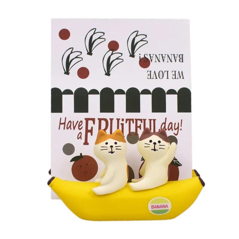 Japonská Zakka Model Držák na banánové karty Mini Miniaturní Figurka Pryskyřičné Řemeslo Domácí Dekorace Mikro Krajina Stolní Doplňky