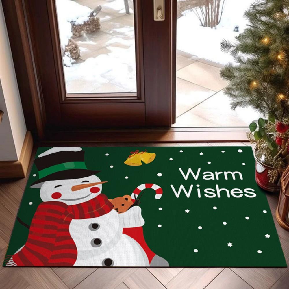 Christmas Doormat—Christmas Tree Pattern, Stain-Resistant Entryway Rug for Front Door, Festive Holiday Vibe Decor Mat
