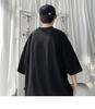 Heavyweight Men's Short-Sleeve T-shirt, Japanese Trendy Loose Fit, Casual Pure Color Three-Quarter Sleeve Tee