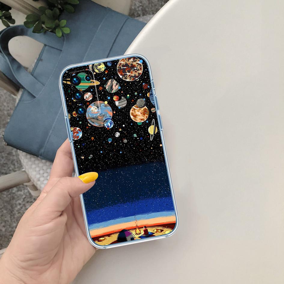 PP7 Astronaut Space Moon Soft Shell Transparent Phone Case for Motorola Moto G7 G8 G9 G84 G85 G73 G24 G15 Z2 Play Power Plus