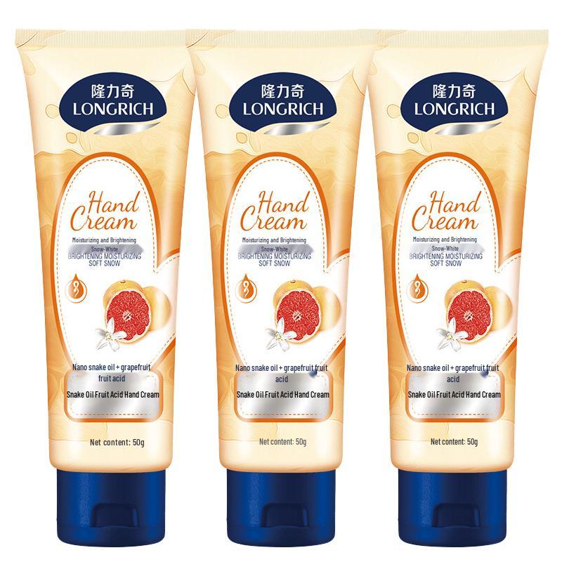 

Longliqi Snake Oil Fruit Acid Hand Cream, 3 x 50g