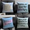 Encouraging Text Ins Cushion Cover Natural Linen Organic Fabric Double-Sided Printing Sofa Home Decor Gift Pillow Case