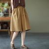 Cotton Shorts Women Summer Vintage Loose Large Size High Waist Casual Elastic Wide Leg Pants