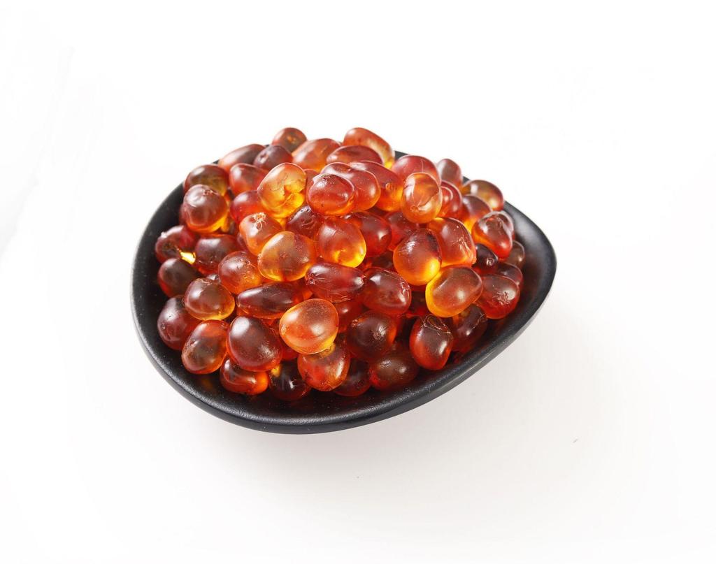 Amber Peach Gum: High Expansion, Mixed Quality, Freshly Stewed, Available in Large, Medium, Small Pearl Sizes