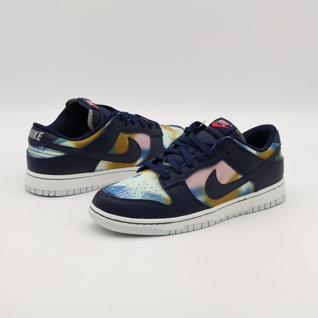 DM0108-400 Nike Dunk Low Graffiti Navy Yellow Obsidian Summit White Red (Men's)