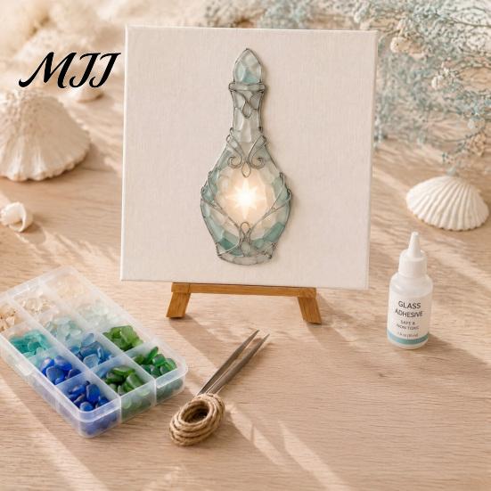 Creative Leisure Time Supplies DIY Mosaic Art Kit, Fantasy Circular Door Tile Craft Thoughtful Holiday Gift Sets Sea Glass Kit for Adults Beginners,