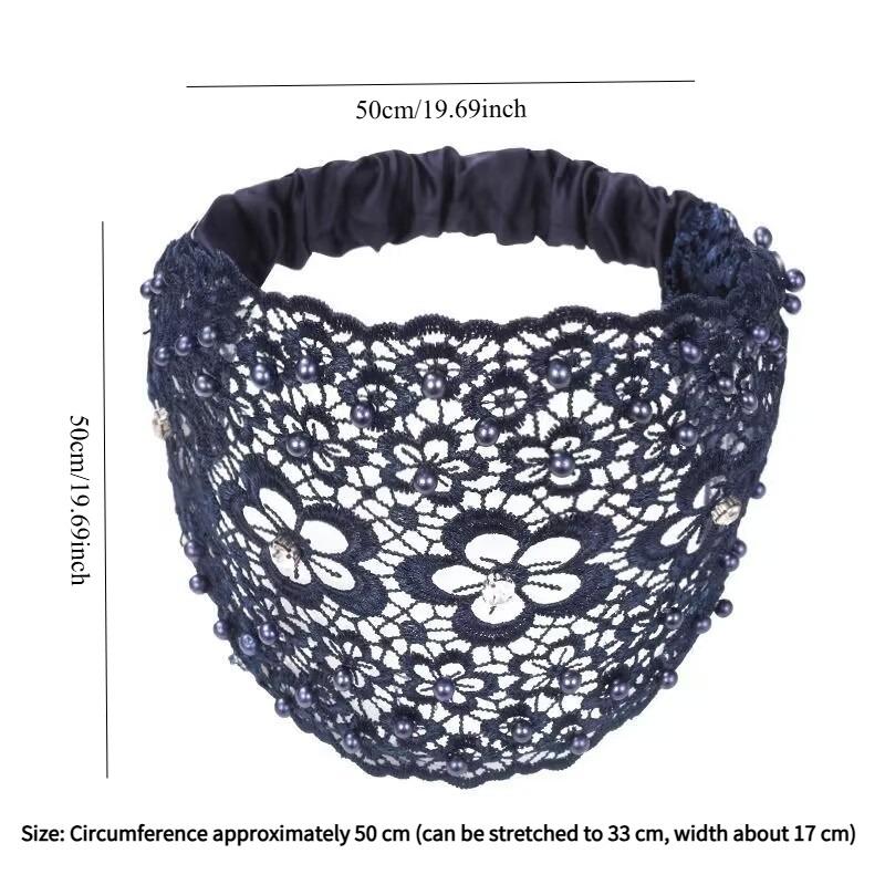 1PC Bead Rhinestone Headband Women Tie Hair Wide Edge White Hair Headband Daily Wear Korean Headband Headband Headgear Headgear