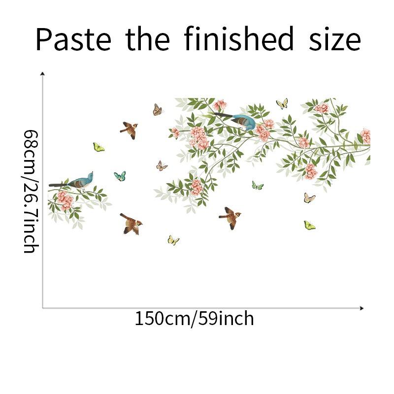 New Bird On Branch Pattern Wall Stickers for Living Room Bedroom Kitchen Wall Decor Sticker On The Wall Home Decor Decals PVC Murals