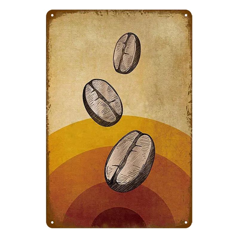 Vintage Coffee Bar Metal Tin Signs Decor Wall Art Sign Posters Wall Decoration Coffee Plaque Sign Cafe