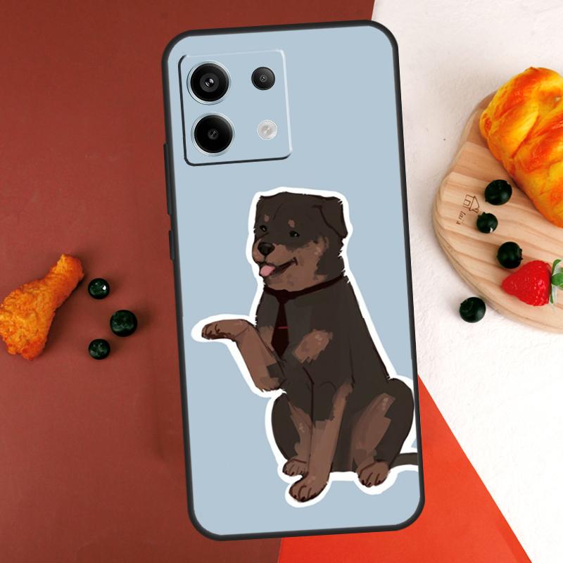 Cartoon Rottweiler Dog Case For Xiaomi Redmi Note 13 14 Pro 9 10 11 12 Pro 10S 11S 12S Redmi 13C 10C 12C 14C Coque