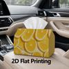 1pc, 2D Flat Printing, Tissue Box Lemon Slice Decoration Pattern Printed Tissue Box, Suitable for Home, Car, And Party Decoration Tissue Holder, Perfe