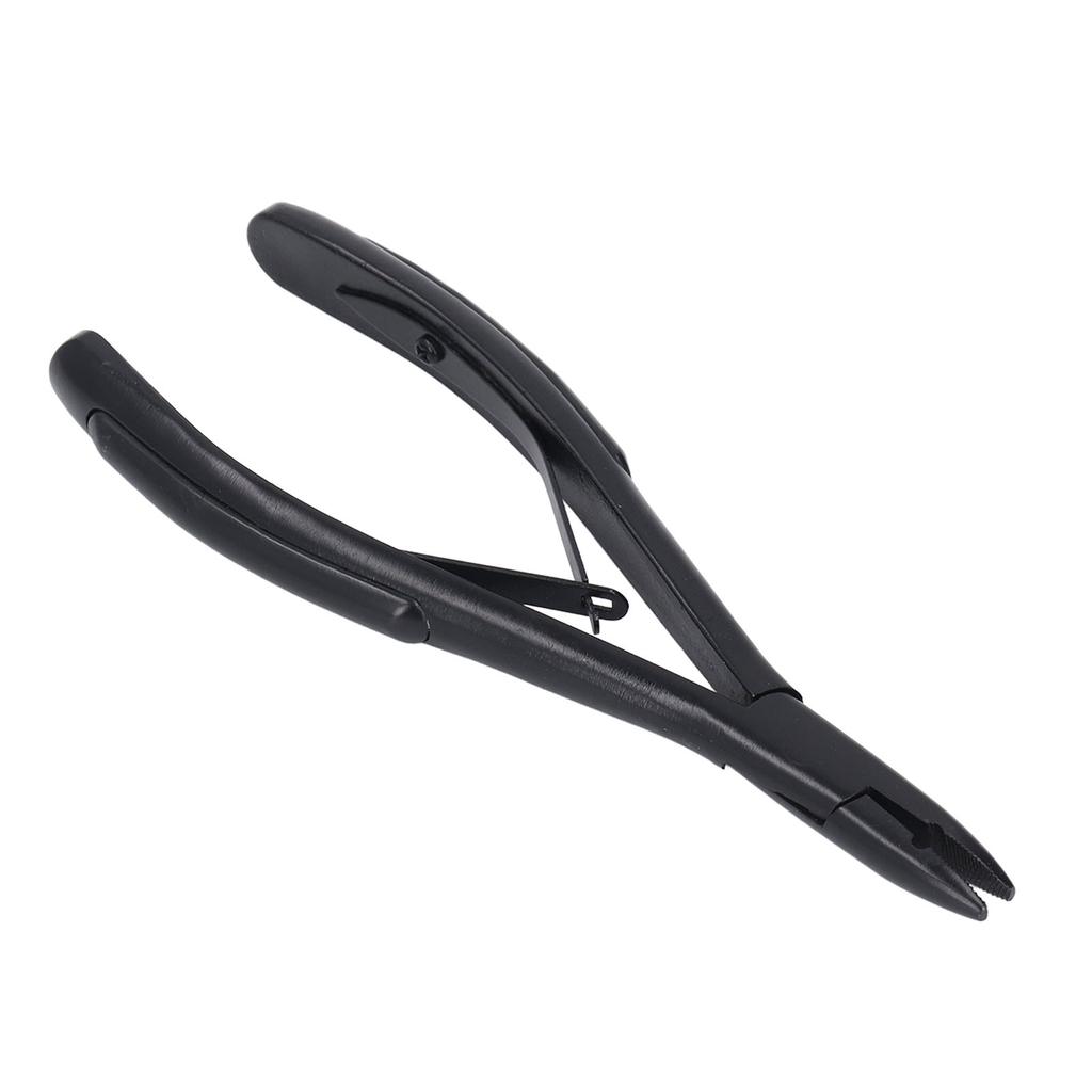 Schwarze Haarverlängerungszange Edelstahl Haarverlängerungsklemme Haarverlängerungsgreifer für Micro Links Micro Loops und Federhaarverlängerungen