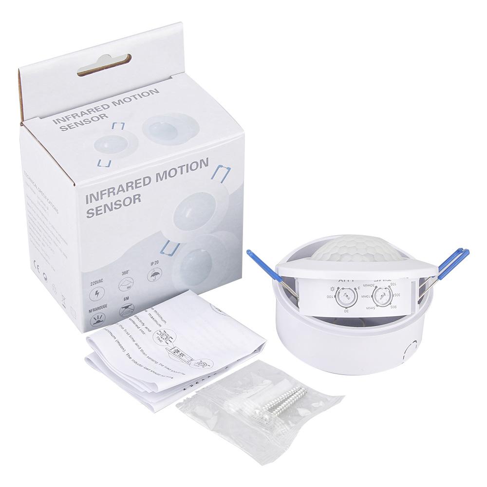 AC 220V-240V Adjustable Human Infrared Sensor Switch 500-1200W Infrared Motion Sensor Intelligent Switch 3-200LUX 6-8m Sensor