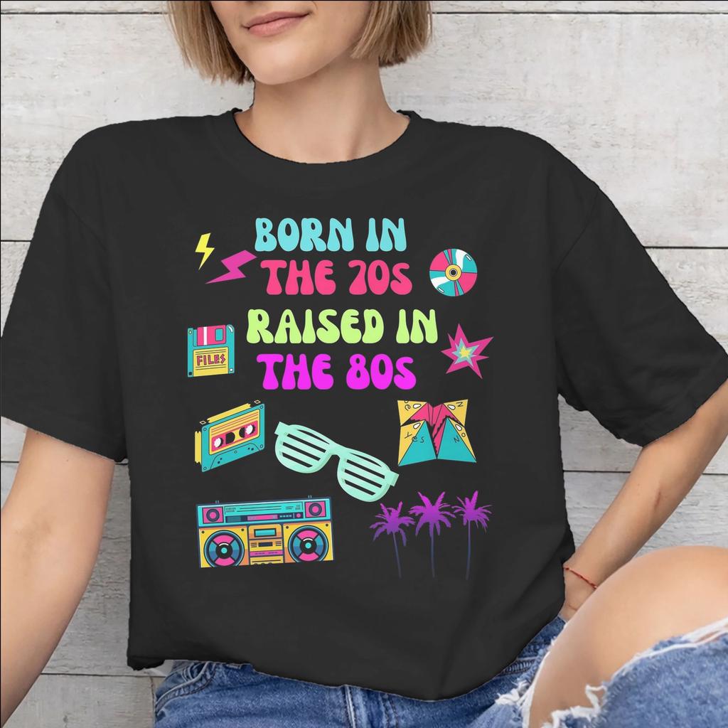 Born In The 80s Raised In The 90s Printed T Shirt Unisex Unisex Pure Cotton Tee Shirt Clothing