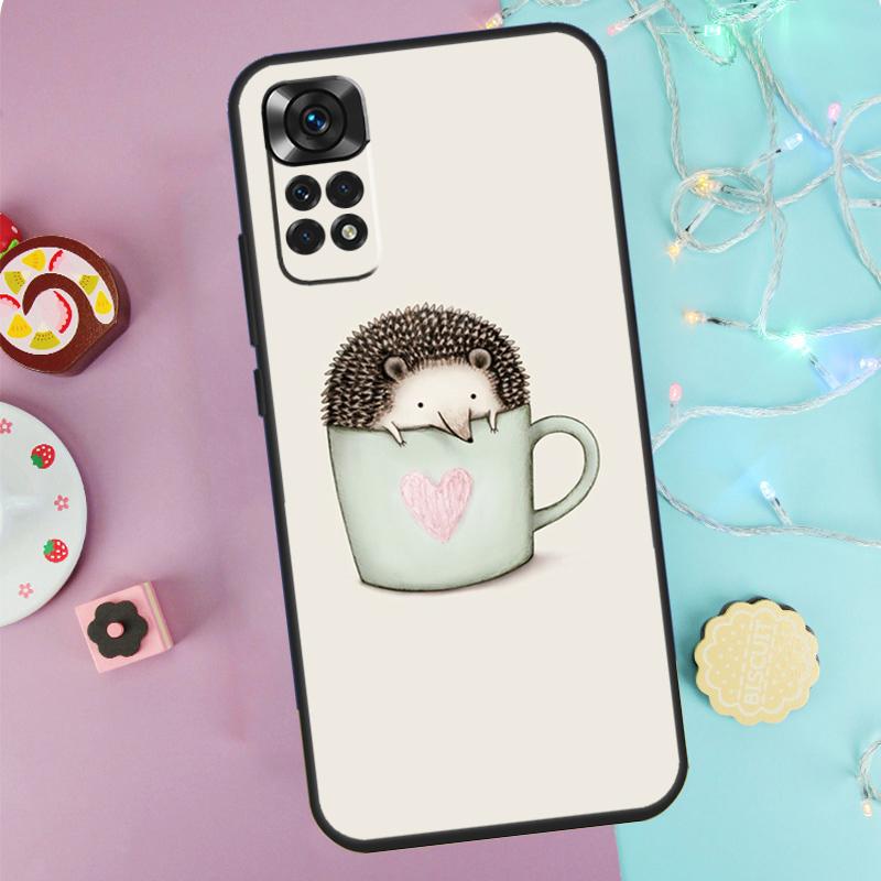 Hedgehog Case For Xiaomi Redmi Note 14 13 12 11 10 9 Pro 9S 10S 11S 12S Redmi 10C 12C 13C 14C Cover