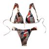 European And American Swimwear New Sexy Bikini Print Lace-Up High-End Hot Girl Clothing Pure Desire Swimsuit Women