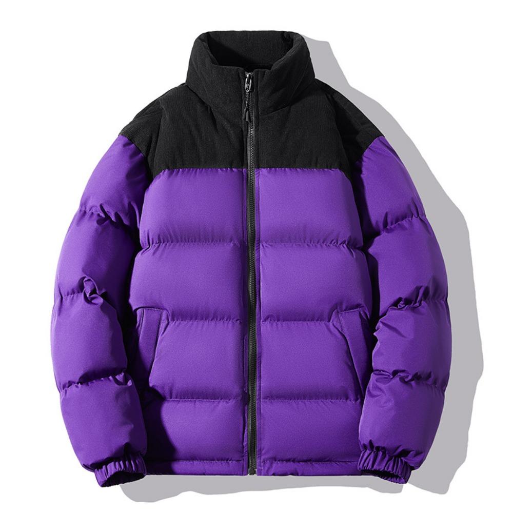 Couple cotton-padded clothes spliced on the back of the new men's windproof and warm thickened down cotton clothes corduroy