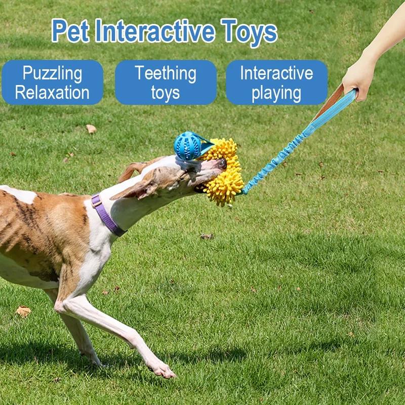 Durable Interactive Dog Toy for Medium Large Dogs Colorful Bite Rope Tug Toy with Hidden Food Compartment Long Lasting Wear