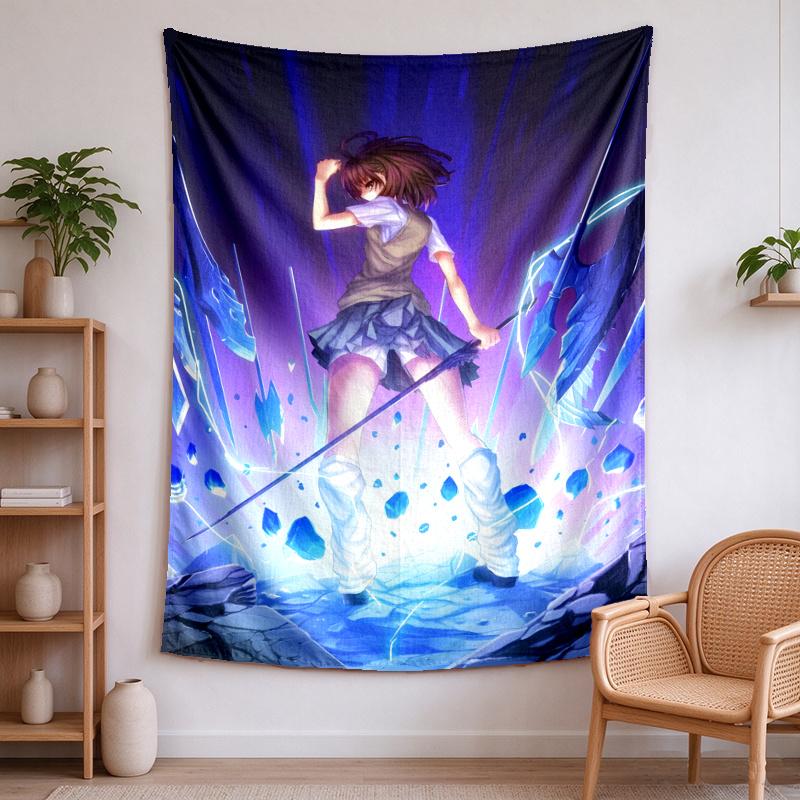 A Certain Scientific Railgun Tapestry wall decor—perfect for bedrooms living rooms and dorm rooms Easy to install it enhances your space and creates a