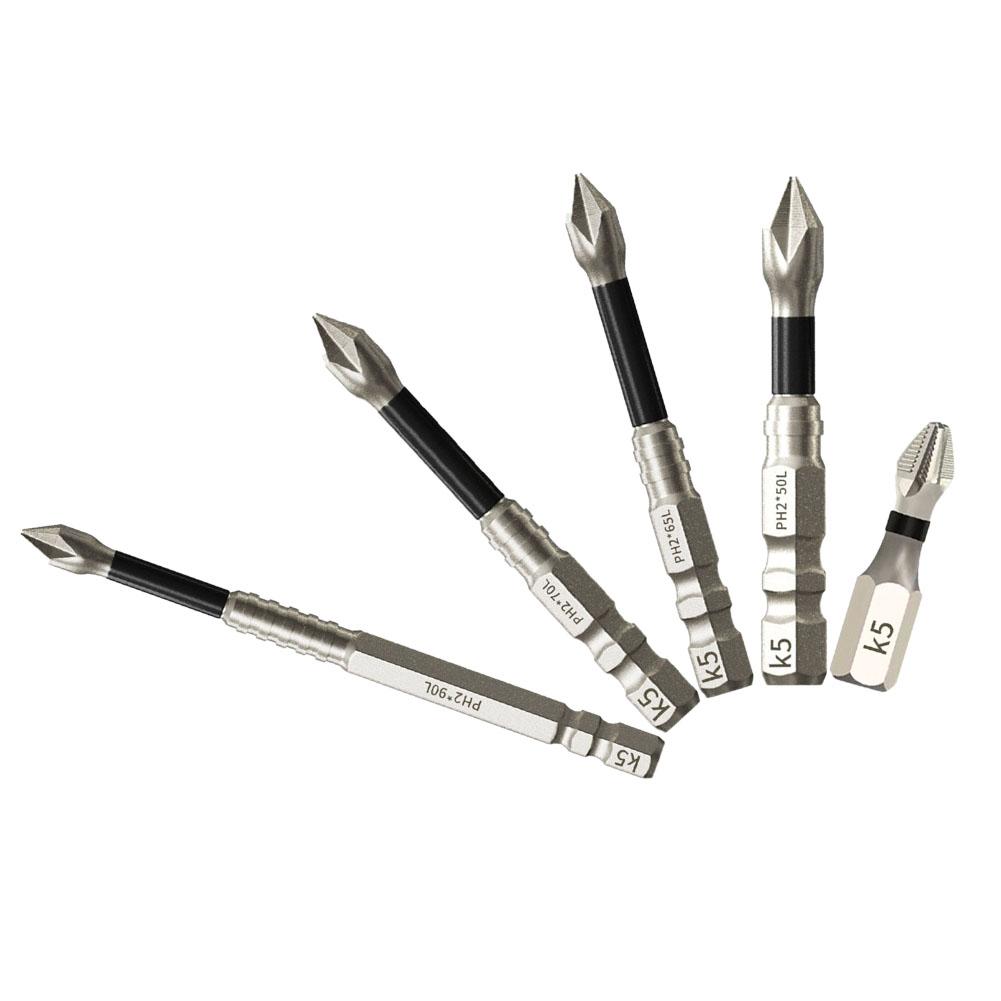 3/4/5pcs Cross Screwdriver Bit Alloy Steel Anti-Slip Drill Bits PH2 Anti Slip Cross Screwdriver Power Tool Accessories