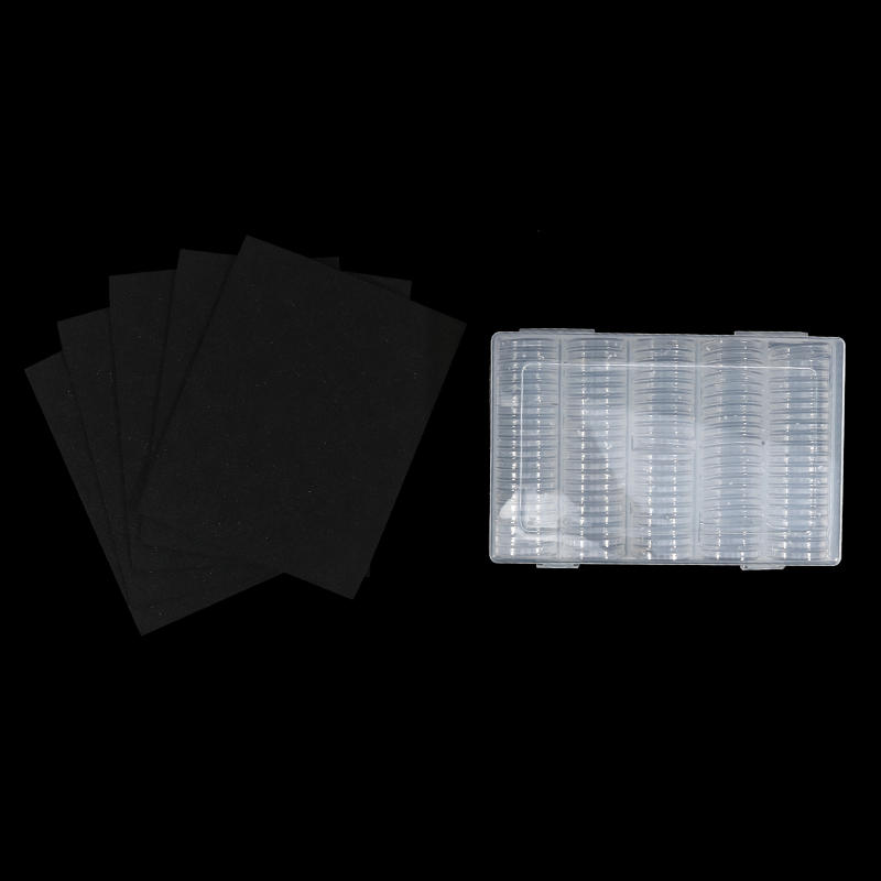 

100Pcs/Set Collectible Coin Boxes Protective Coins Transparent Storage Capsules Round Coin Holder Organizer чёрный