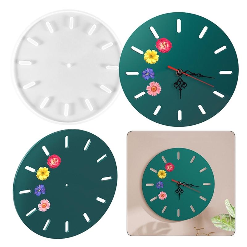 DIY Clock Resin Molds Round Silicone Mold DIY Epoxy Silicone Resin Molds with Dial Accessories for Jewelry Making Tools