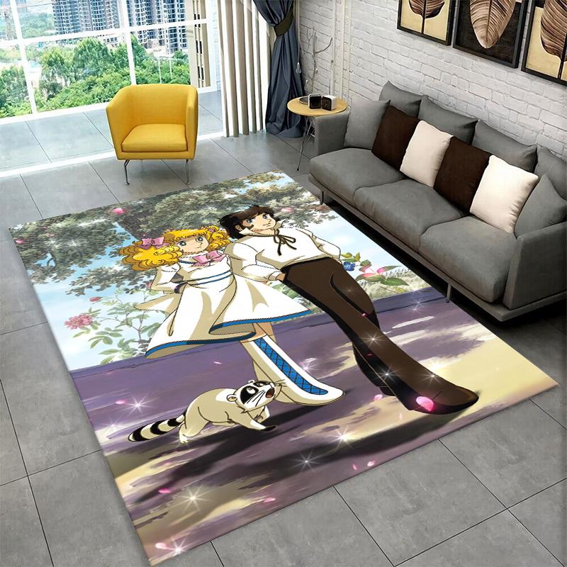 Cute Candy Candy Girl Cartoon Carpet Rug for Playroom Bedroom Living Room Sofa Home Decor,kid Game Area Rug Non-slip Floor Mat
