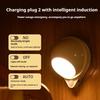 LED Night Light Motion Sensor 360° Rotation USB Rechargeable Human Body for Home Bedside Wall Lamp Closet Corridor Night Light