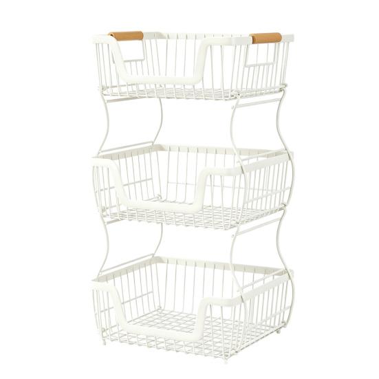 Heavy Duty Storage Stand 2/3 Layer Countertop Organizer Rack, Fruit Basket Stand, Metal Rack Space Saving Carbon Steel for Kitchen, Pantry