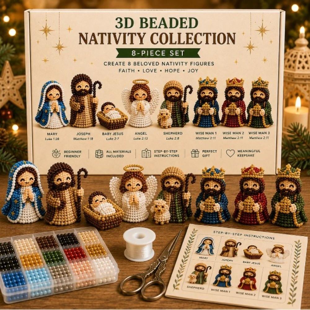 Handmade Christmas Nativity Beading Kit Christmas Beaded Craft Kit  Desktop Ornament