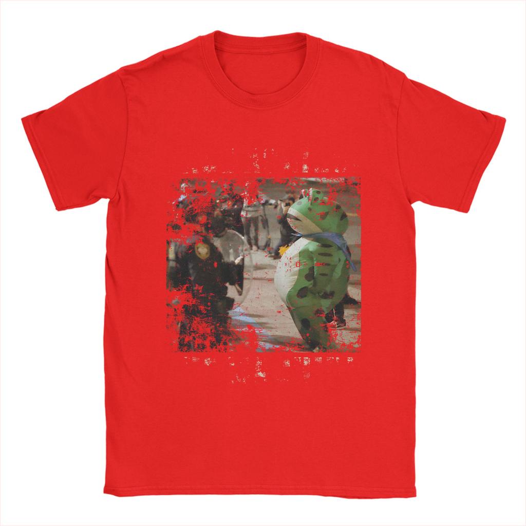 Vintage Portland-Frog Protest  Men T Shirt Rage Against Machine Funny Tees Short Sleeve Crew Neck T-Shirt Cotton Graphic Clothes