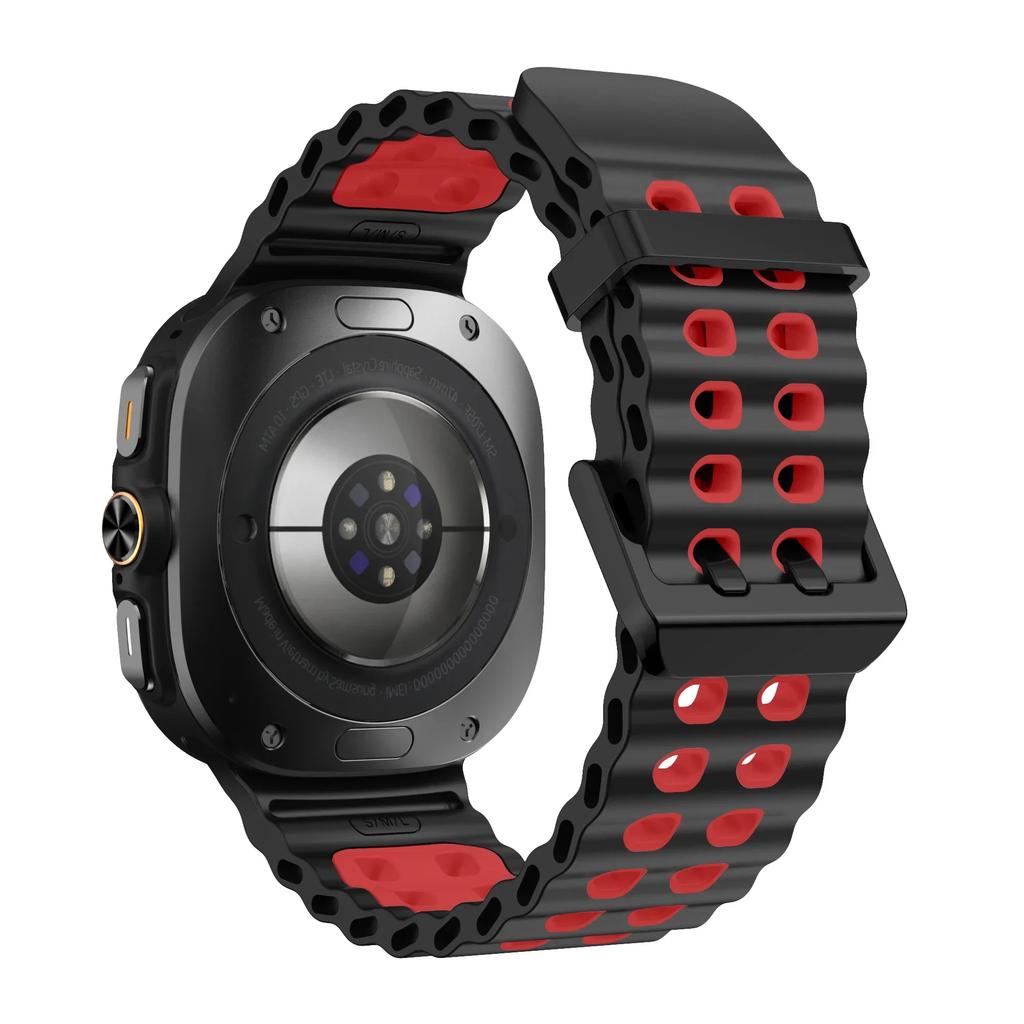 Marine Band For Samsung Galaxy Watch Ultra 2025/7 Ultra Accessories Two Color Sport Silicone Bracelet Galaxy Watch Ultra Straps